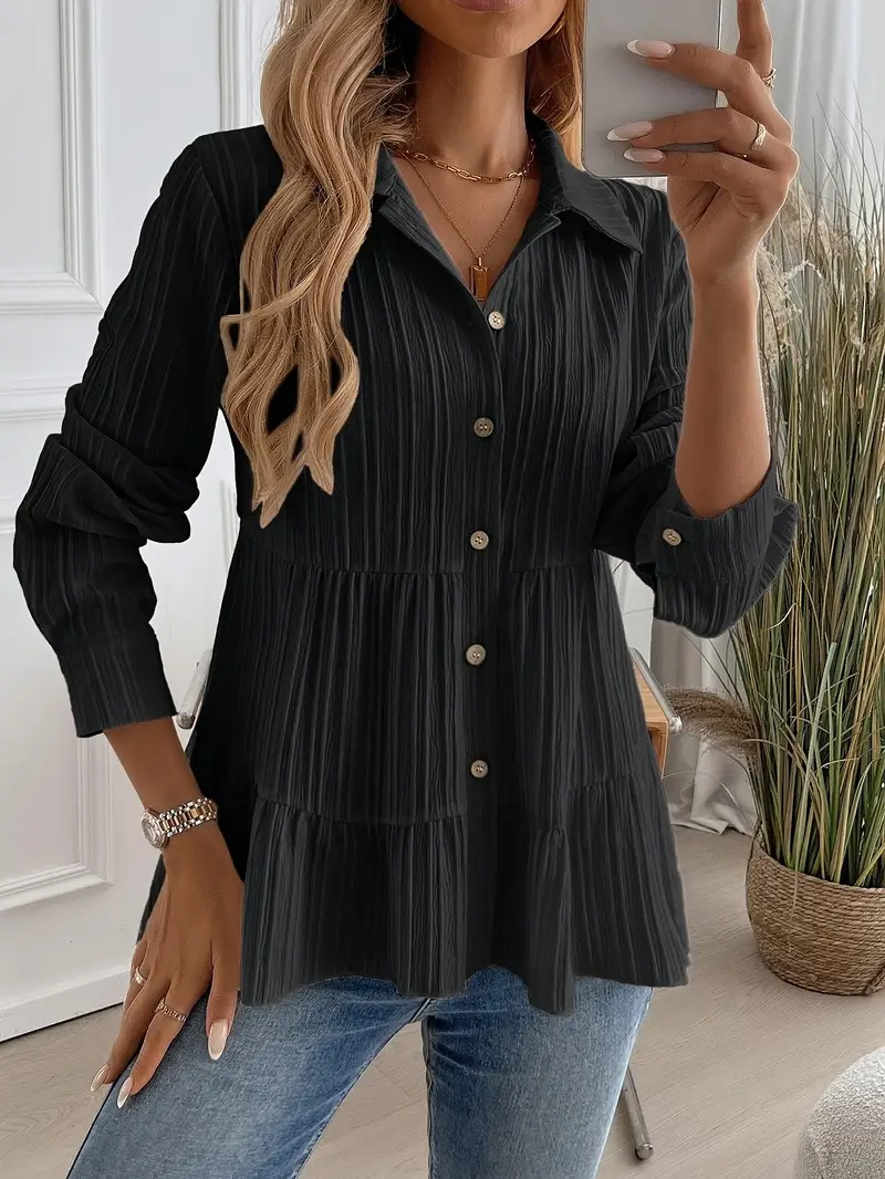 Majlinda - Elegante Camicia a Maniche Lunghe Con Bottoni - Image 2