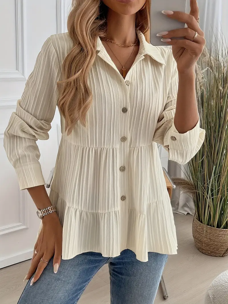 Majlinda - Elegante Camicia a Maniche Lunghe Con Bottoni - Image 3