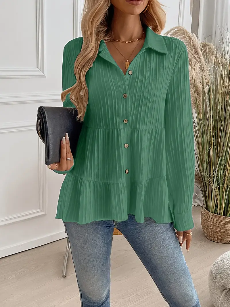 Majlinda - Elegante Camicia a Maniche Lunghe Con Bottoni - Image 6