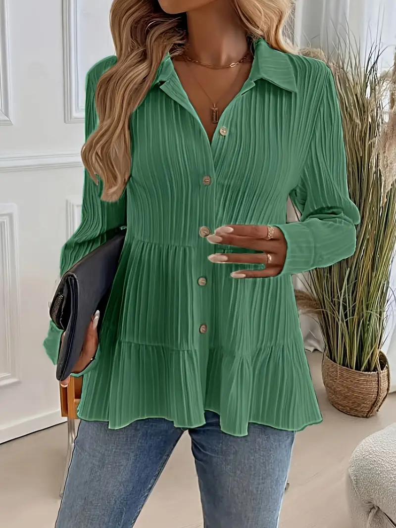 Majlinda - Elegante Camicia a Maniche Lunghe Con Bottoni - Image 7