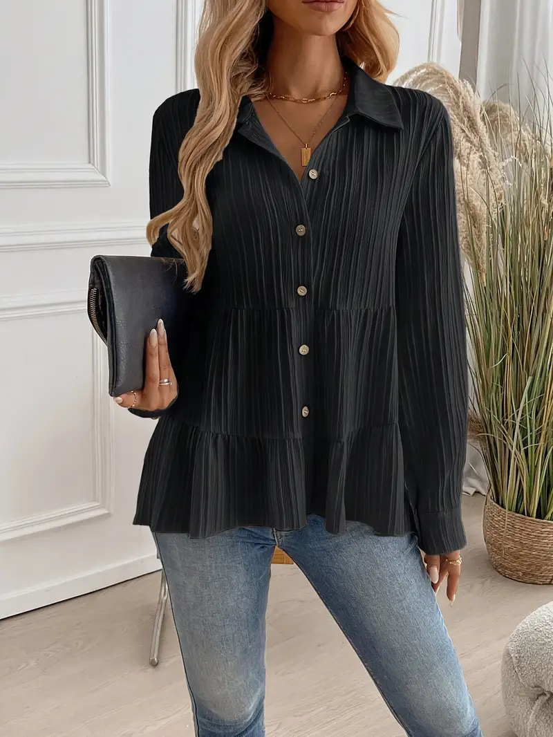 Majlinda - Elegante Camicia a Maniche Lunghe Con Bottoni - Image 9