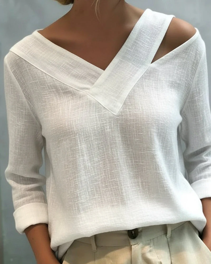Makeeta - Elegante Top Con Scollo a V e Spalline - Image 2
