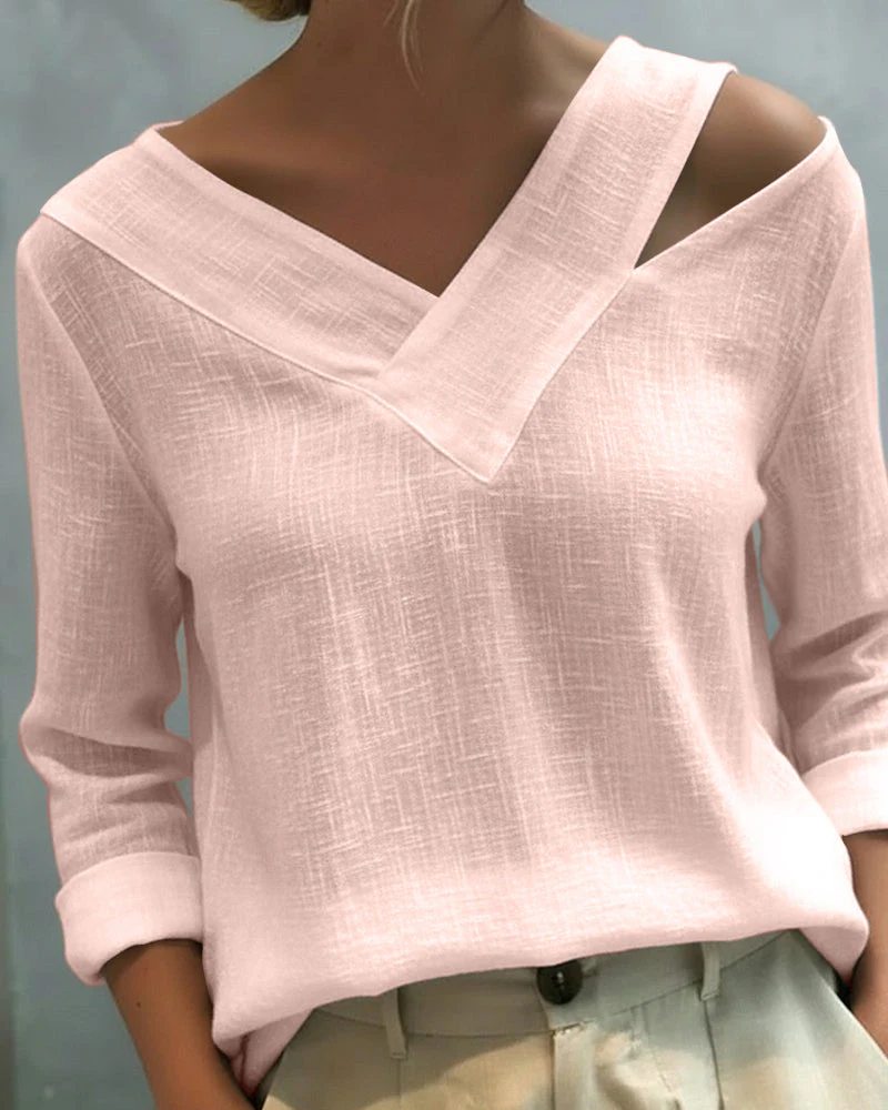 Makeeta - Elegante Top Con Scollo a V e Spalline - Image 3