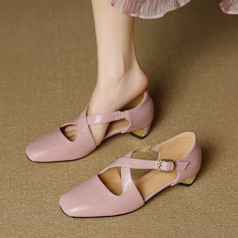 Malena - Scarpe in Pelle Con Cinturini Incrociati