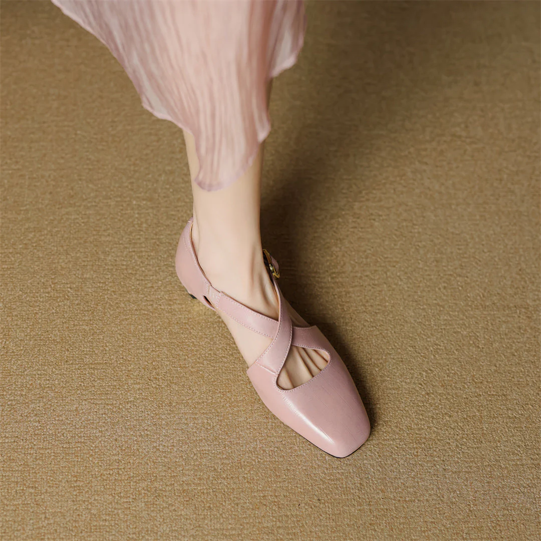 Malena - Scarpe in Pelle Con Cinturini Incrociati - Image 10