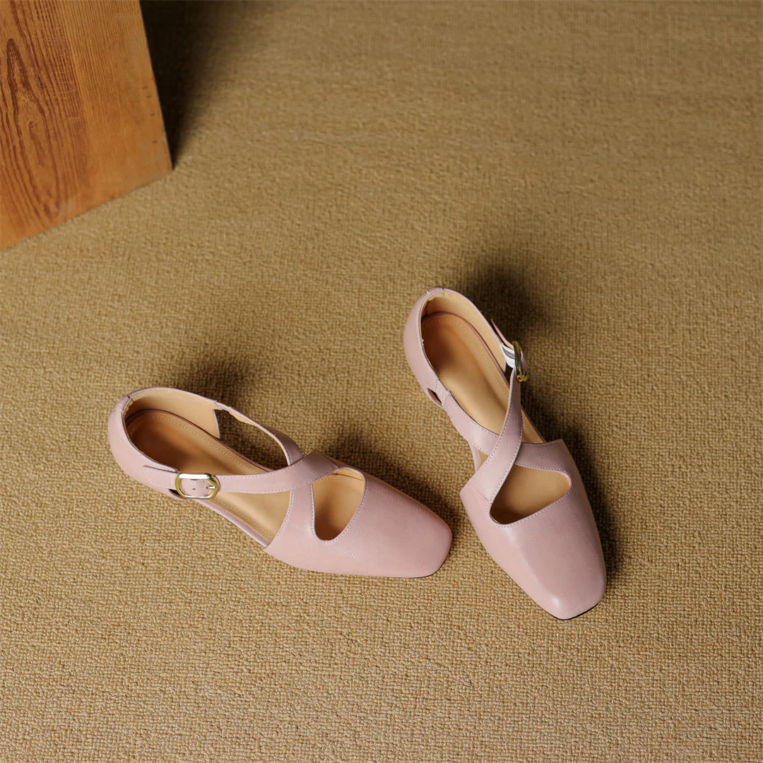 Malena - Scarpe in Pelle Con Cinturini Incrociati - Image 12