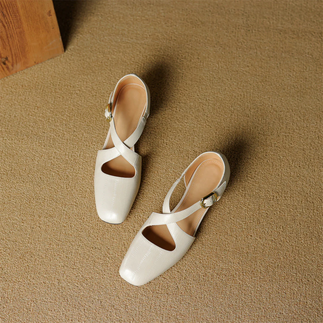 Malena - Scarpe in Pelle Con Cinturini Incrociati - Image 14