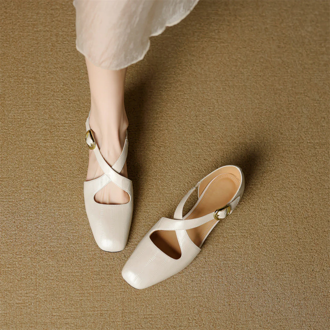 Malena - Scarpe in Pelle Con Cinturini Incrociati - Image 16