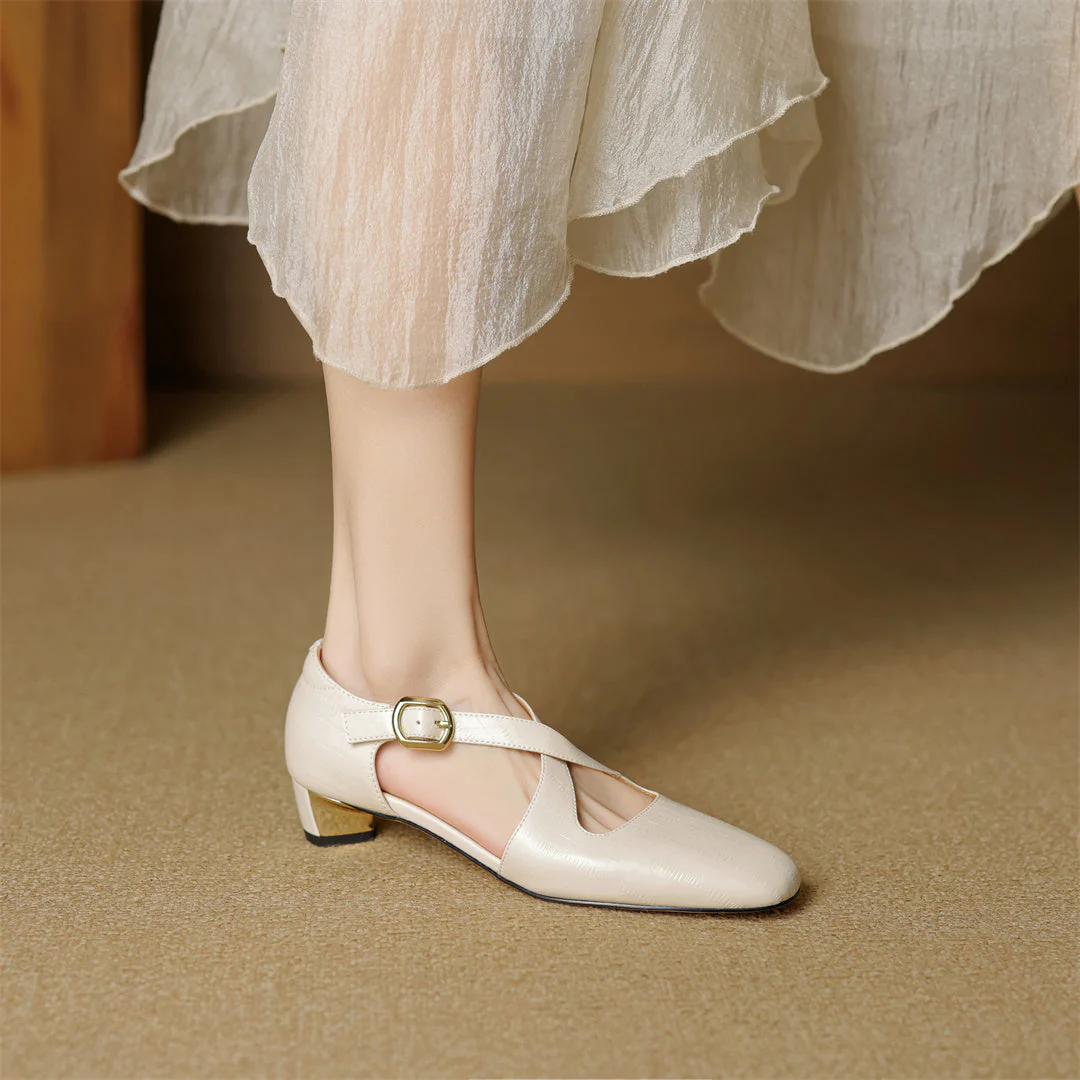 Malena - Scarpe in Pelle Con Cinturini Incrociati - Image 18
