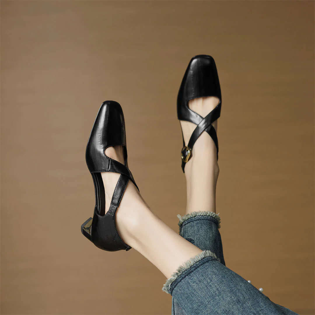 Malena - Scarpe in Pelle Con Cinturini Incrociati - Image 19