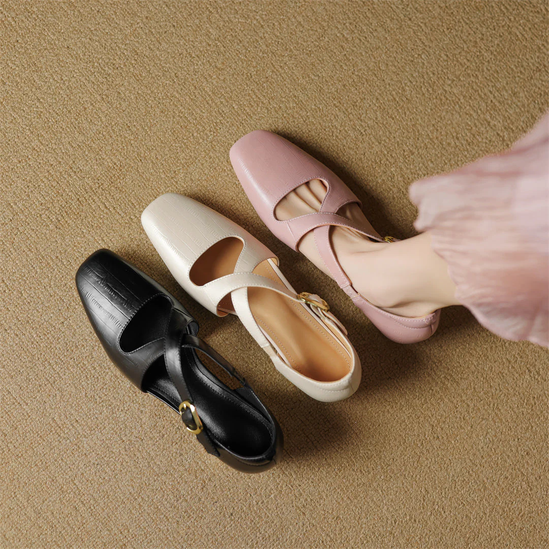 Malena - Scarpe in Pelle Con Cinturini Incrociati - Image 6