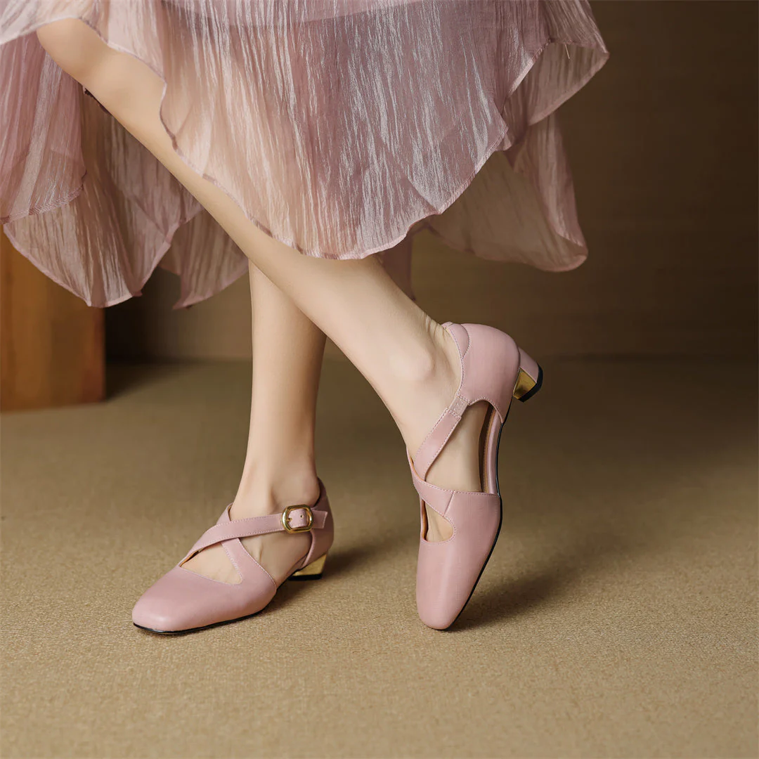 Malena - Scarpe in Pelle Con Cinturini Incrociati - Image 7