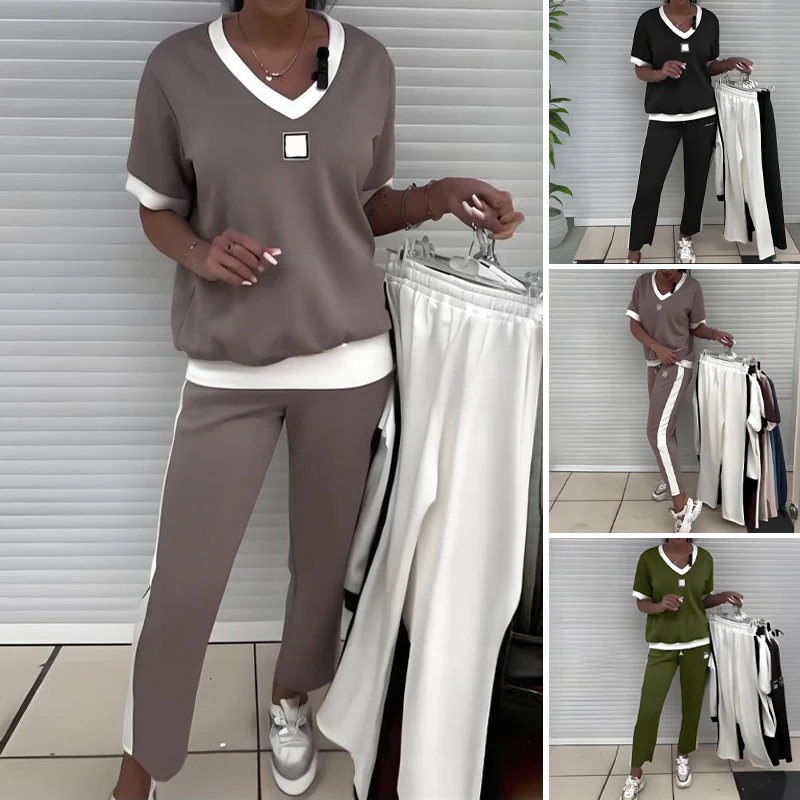 Maliah - Set Casual Con Top Con Scollo a V e Pantaloni - Image 6