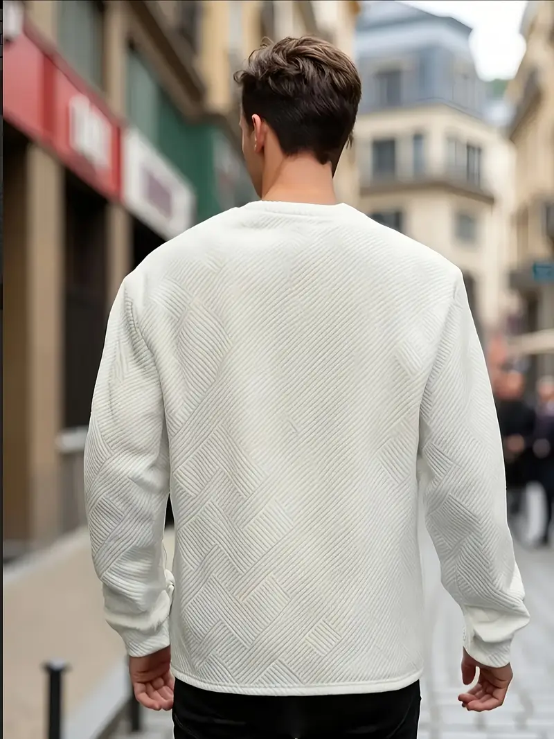 Malinga - Felpa Casual Con Motivo Geometrico e Maniche Lunghe - Image 11
