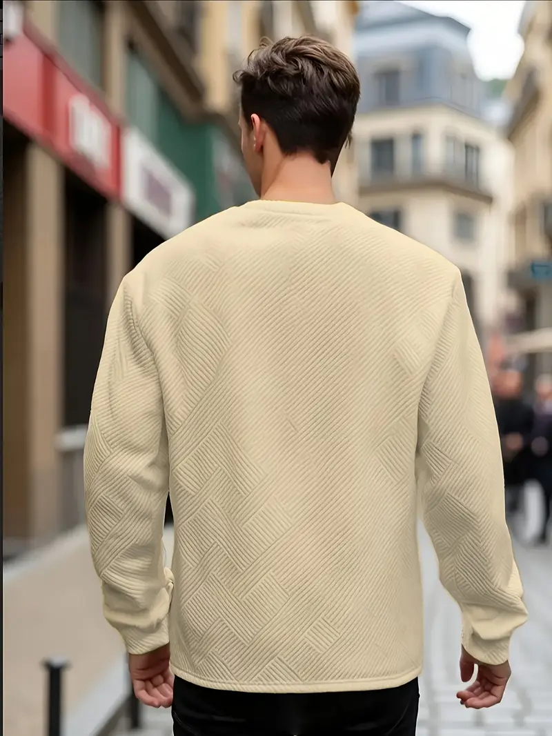 Malinga - Felpa Casual Con Motivo Geometrico e Maniche Lunghe - Image 16