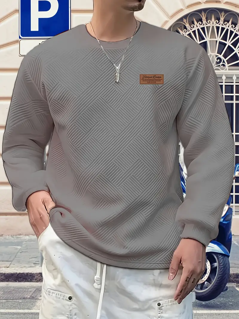 Malinga - Felpa Casual Con Motivo Geometrico e Maniche Lunghe - Image 5