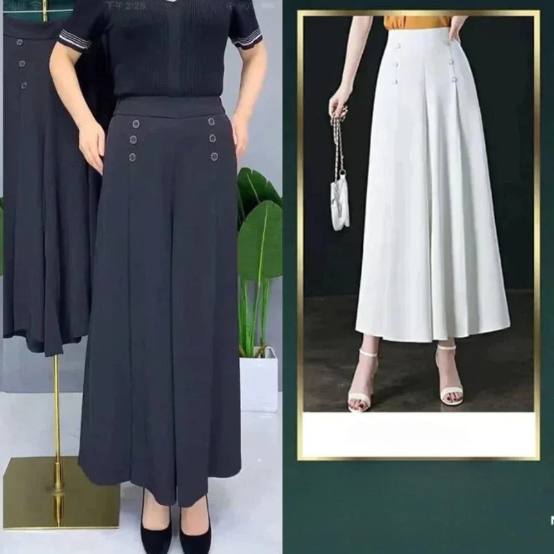Malou - Elegante Plissettato Gamba Larga Pantalone - Image 11