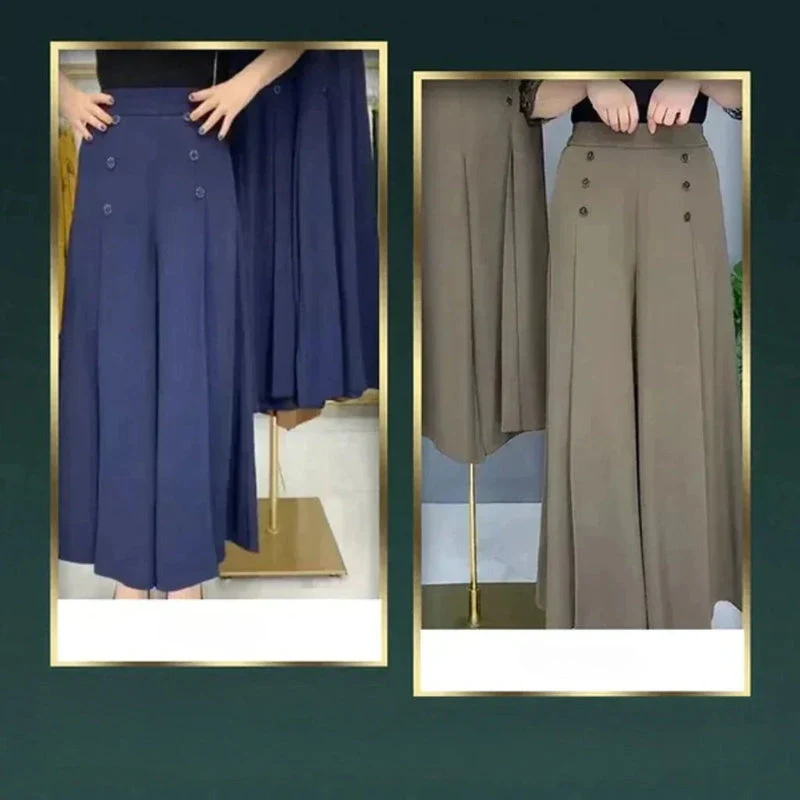 Malou - Elegante Plissettato Gamba Larga Pantalone - Image 12