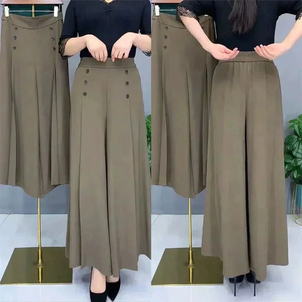Malou - Elegante Plissettato Gamba Larga Pantalone - Image 2