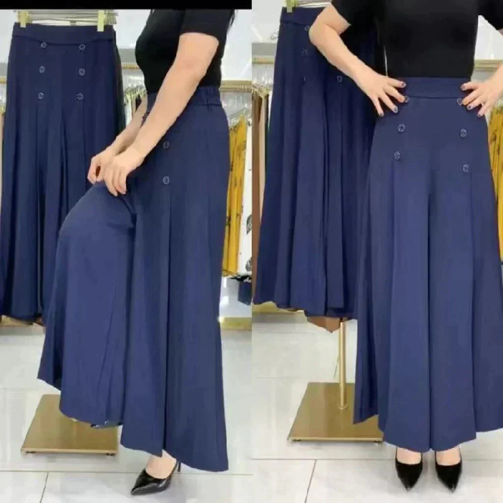 Malou - Elegante Plissettato Gamba Larga Pantalone - Image 3