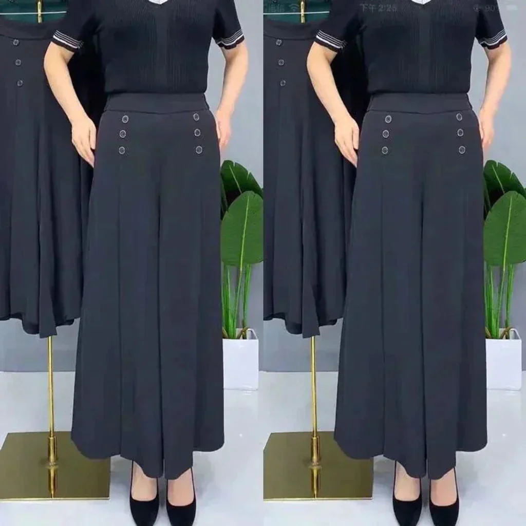 Malou - Elegante Plissettato Gamba Larga Pantalone - Image 6