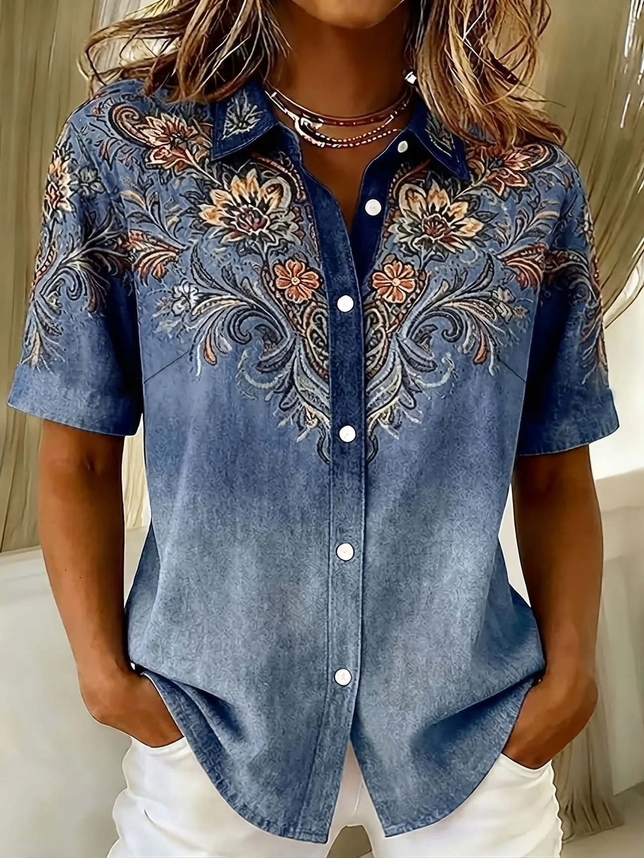 Marcelena - Camicia Casual a Maniche Corte Con Bottoni - Image 6