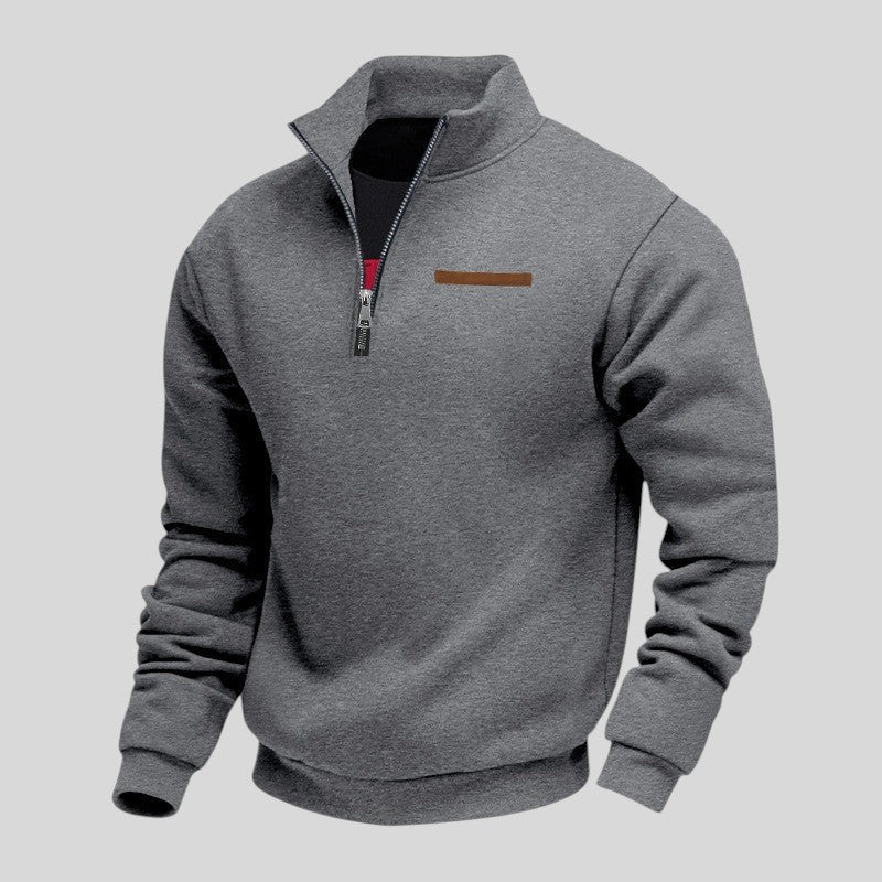 Marcus - Felpa Informale Con Zip a Un Quarto