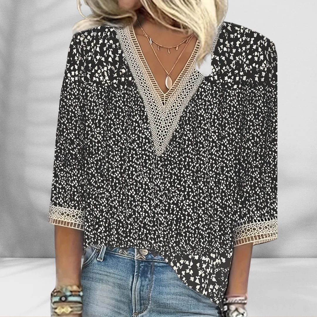 Maricela - Camicetta Boho Con Motivi Floreali E Maniche Lunghe - Image 4