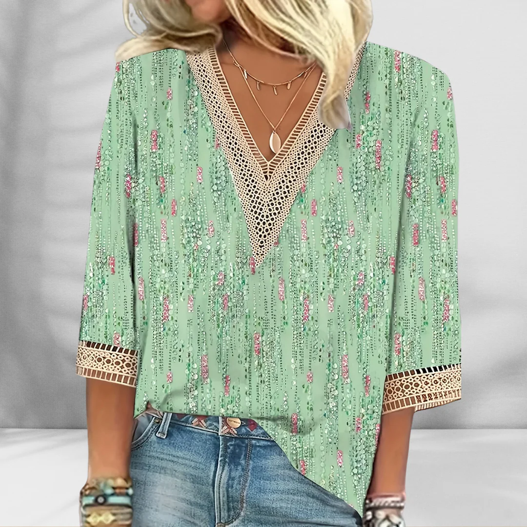 Maricela - Camicetta Boho Con Motivi Floreali E Maniche Lunghe - Image 5