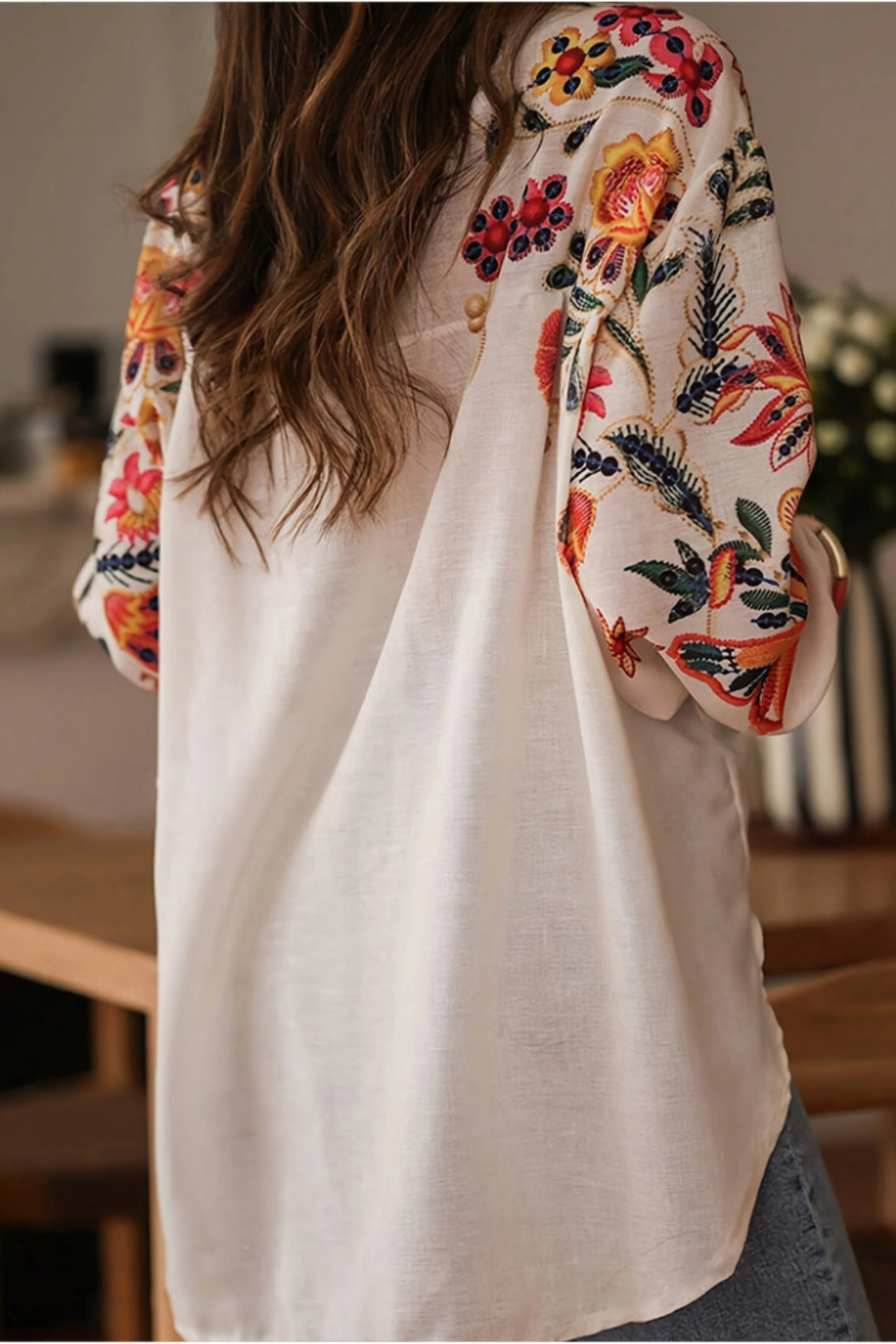 Mariluna - Camicia Casuale a Maniche Lunghe Con Stampa Floreale - Image 4