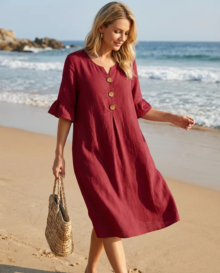 Marketa - Abito Midi in Lino - Image 8