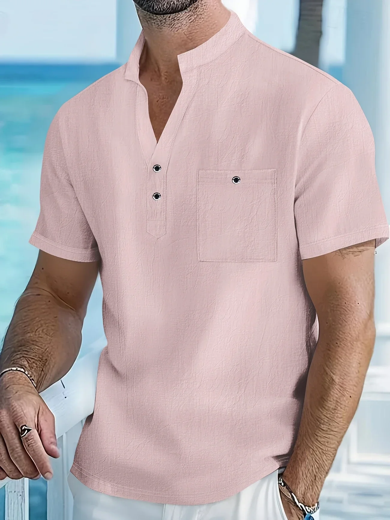 Markos - Camicia Informale a Maniche Corte Con Bottoni