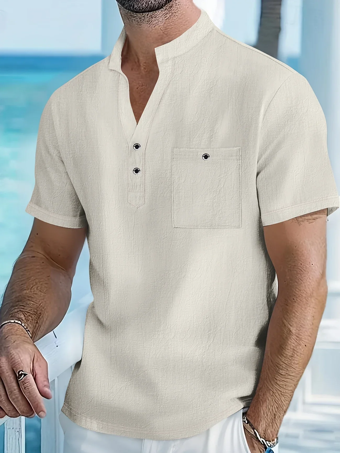 Markos - Camicia Informale a Maniche Corte Con Bottoni - Image 4