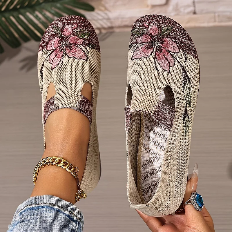 Martine – Scarpe In Maglia Traspirante Con Ricami Floreali - Image 3
