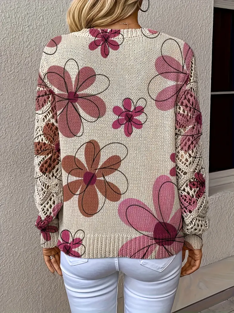 Marzena - Elegante Maglione a Maniche Lunghe Con Stampa Floreale - Image 11