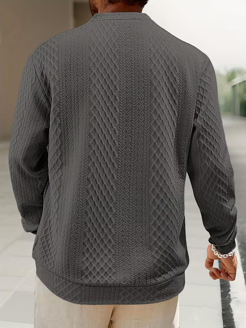 Mathew – Maglione Henley a Maniche Lunghe In Maglia Geometrica - Image 11