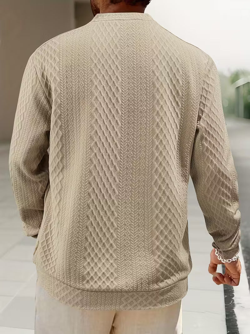 Mathew – Maglione Henley a Maniche Lunghe In Maglia Geometrica - Image 12