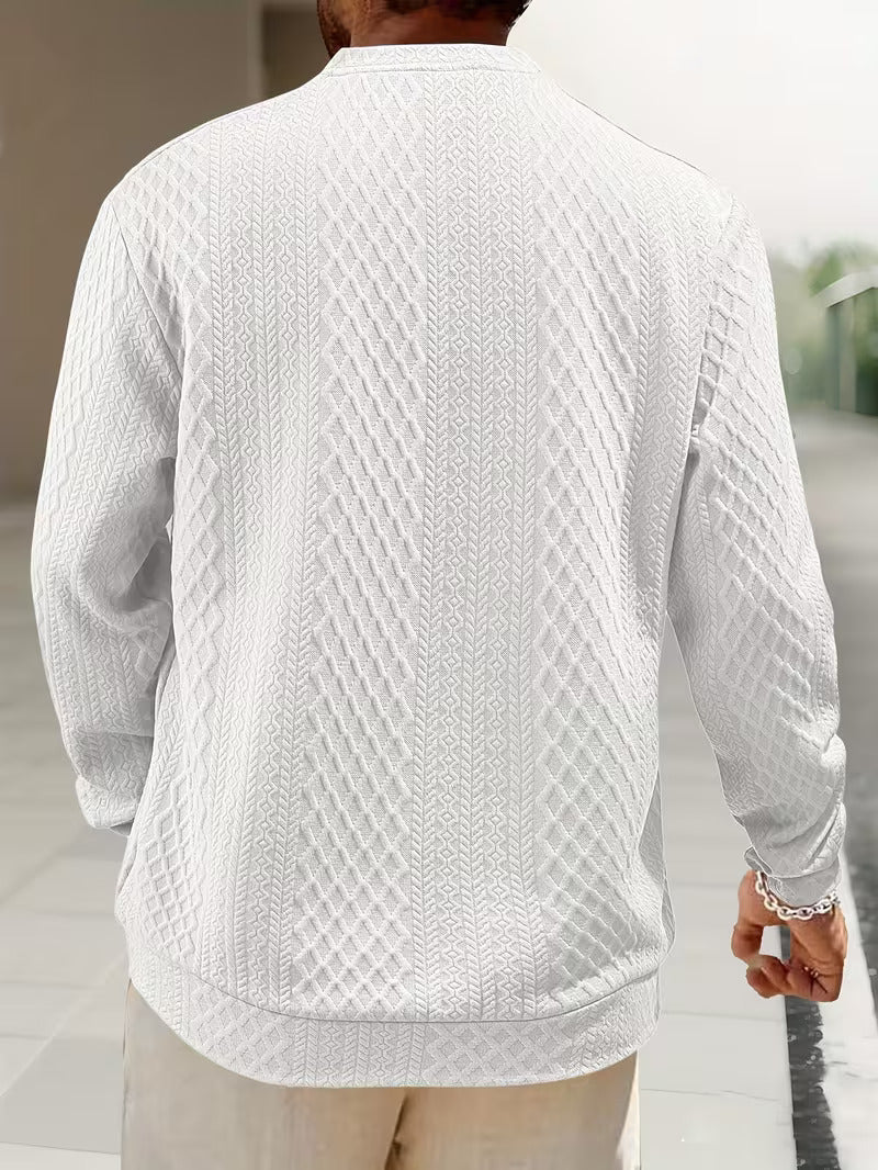 Mathew – Maglione Henley a Maniche Lunghe In Maglia Geometrica - Image 13