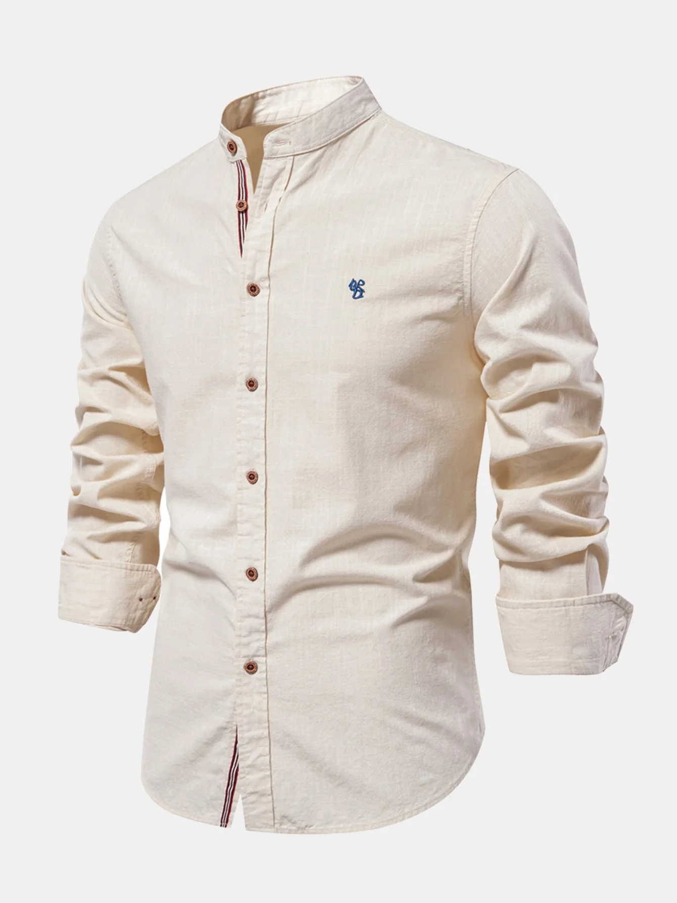 Mathias - Camicia In Lino A Maniche Lunghe Con Colletto Rialzato - Image 6