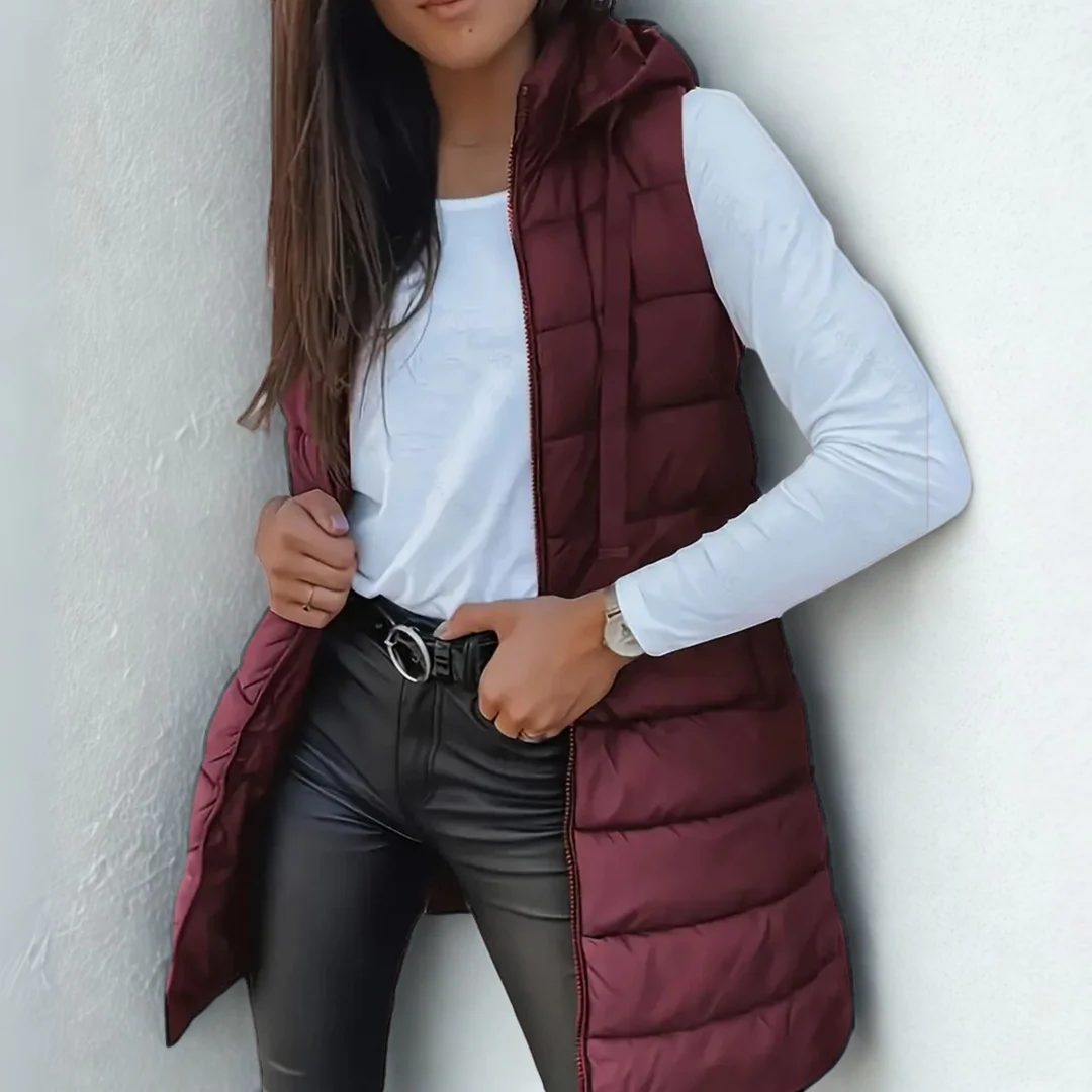 Maurina - Gilet Puffer Lungo Senza Maniche Casual - Image 3