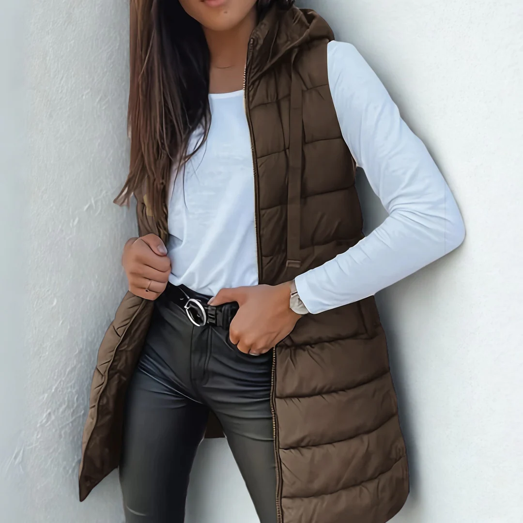 Maurina - Gilet Puffer Lungo Senza Maniche Casual - Image 4