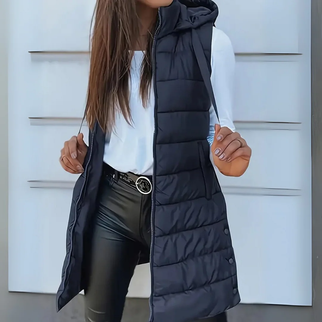 Maurina - Gilet Puffer Lungo Senza Maniche Casual - Image 7