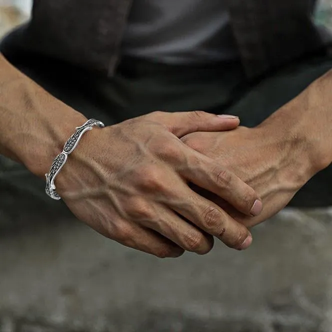 Maynard - Bracciale vintage con ali d'angelo in Argento - Image 6