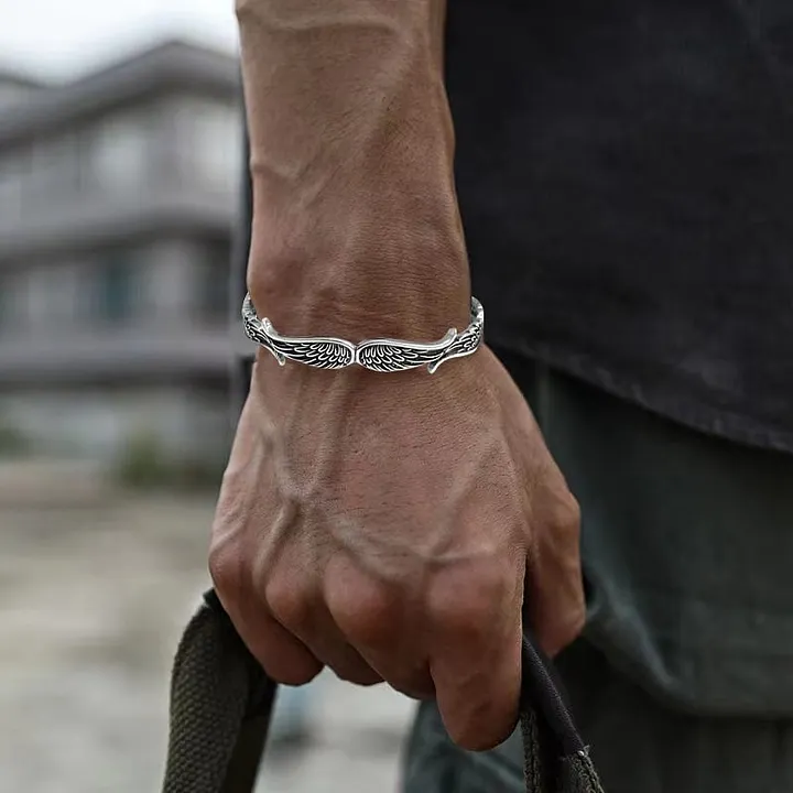 Maynard - Bracciale vintage con ali d'angelo in Argento - Image 7