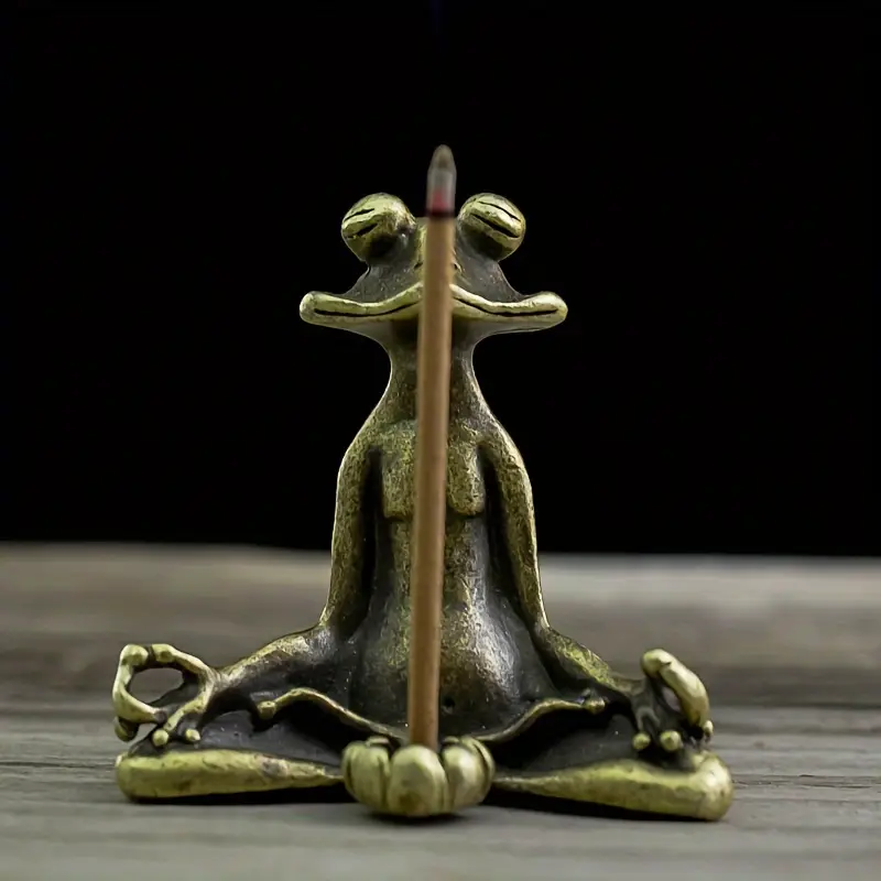 Meditoad - Elegante Portaincenso a Forma Di Rana In Metallo - Image 2