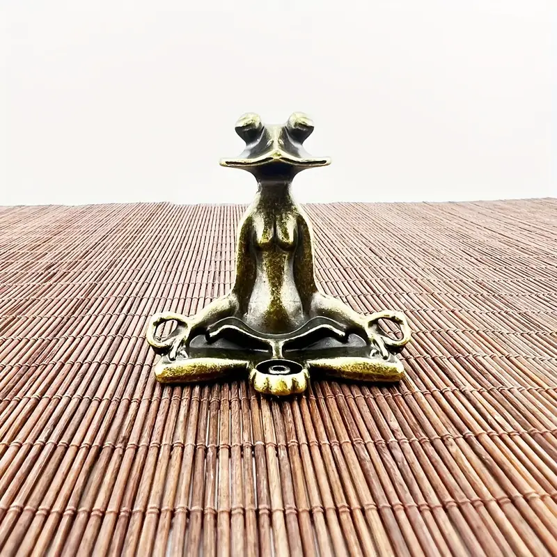 Meditoad - Elegante Portaincenso a Forma Di Rana In Metallo - Image 4