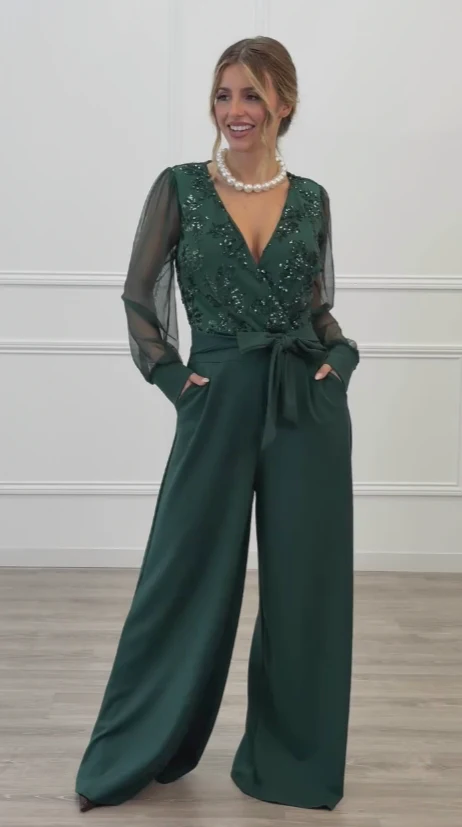 Meira - Tuta Con Maniche Lunghe in Maglia Decorata - Image 8