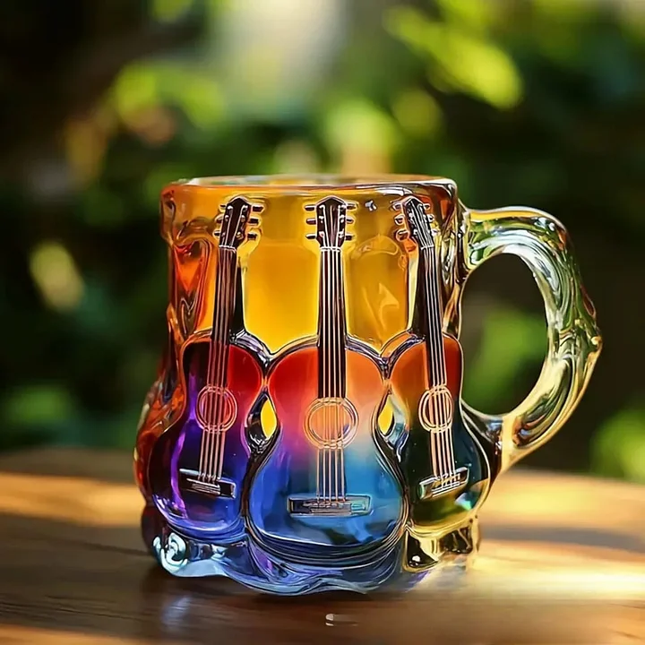 MelodyMug - Tazza con Chitarra in vetro Colorato Arcobaleno - Image 2