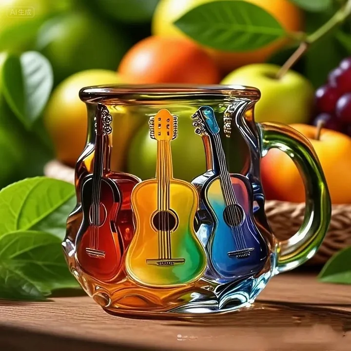 MelodyMug - Tazza con Chitarra in vetro Colorato Arcobaleno - Image 3