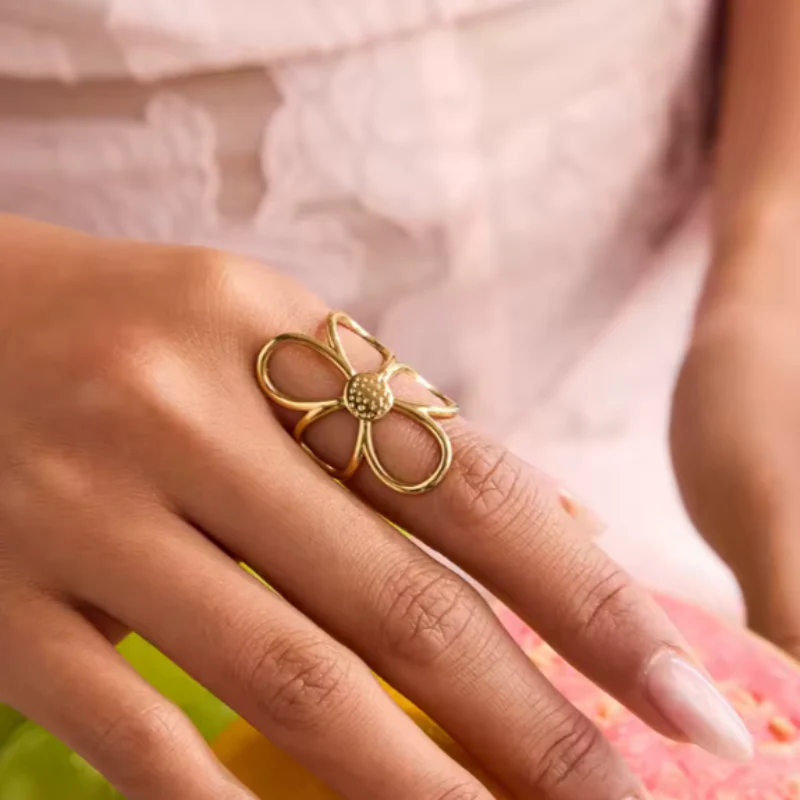 Meloni - Anello Regolabile Ispirato Alla Margherita - Image 6